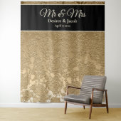 Gold Black Elegant Foto Booth Wedding Background Wandteppich (Beispiel)
