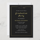 Gold Black Elegant Graduation Party Invitation (Vorderseite)