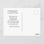 Gold Black Elegant Hochzeit Jahrestag Vielen Dank Postkarte (Rückseite)