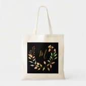 Gold Black Elegant Monogram Tragetasche (Vorne)