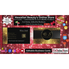 Gold Black Elegant QR Code Business Card 19 Visitenkarte