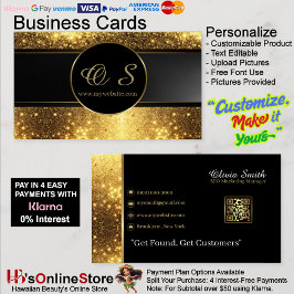 Gold Black Elegant QR Code Business Card 19 Visitenkarte