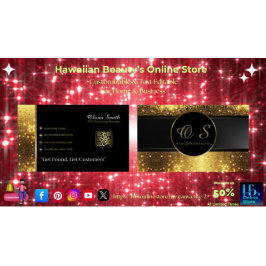 Gold Black Elegant QR Code Business Card 19 Visitenkarte