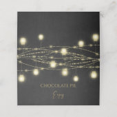 Gold Black Elegant Script Food Label Zent Platzkarte (Außenseite Aufgefaltet)