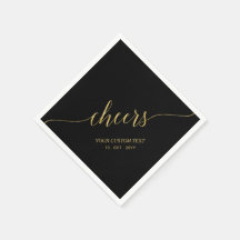 Gold & Black Elegant Stilvolle Letters Cheers