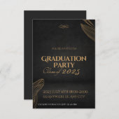 Gold Black Elegante Abschluss Einladung Party (Vorne/Hinten)
