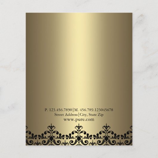 Gold & Black Elegante Damask Flyer (Hinten)