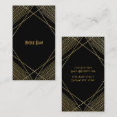 Gold & Black Elegante Moderner geometrischer Glam Visitenkarte (Vorne/Hinten)