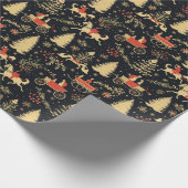 Gold Black Elegante Weihnachten Geschenkpapier (Ecke)