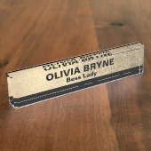 Gold Black Employee Namensplakette (Seite)