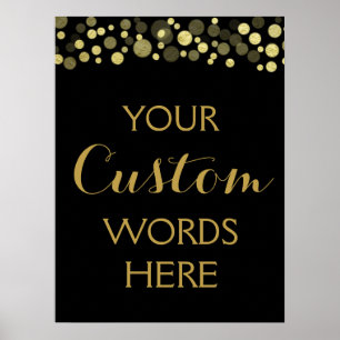 GOLD & Black erstellen Sie Ihr eigenes benutzerdef Poster