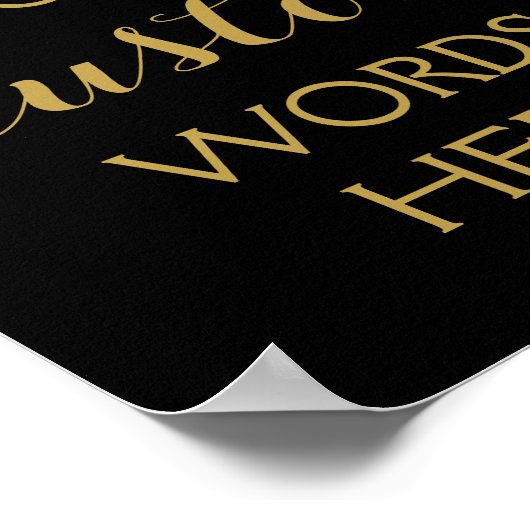 GOLD & Black erstellen Sie Ihr eigenes benutzerdef Poster (Ecke)