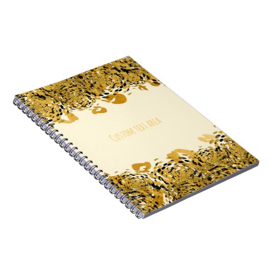 Gold & Black Exotic Dschungel Elegantes Geparkproj Notizblock (Rechte Seite)