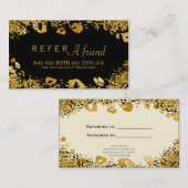 Gold & Black Exotic ERHALTEN EINE FREUND-Client-Ka Empfehlungskarte (Vorne/Hinten)