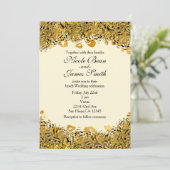 Gold & Black Exotic Jungle Cheetah Einladungen (Stehend Vorderseite)