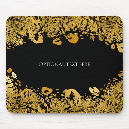 Gold & Black Exotic Jungle Cheetah Elegantes Glam Mousepad (Vorne)