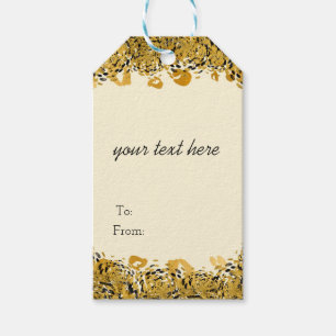 Gold & Black Exotic Jungle Cheetah Glam Creme Geschenkanhänger