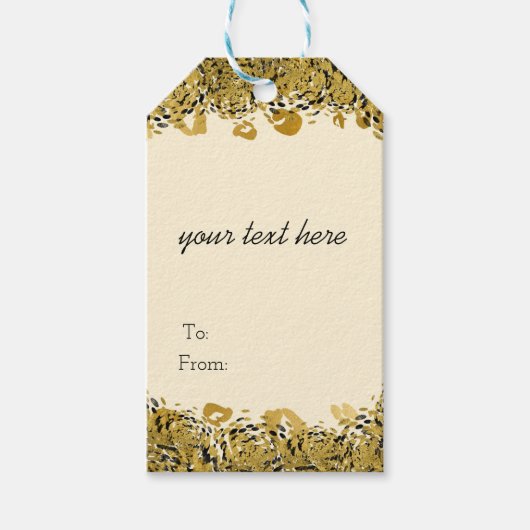 Gold & Black Exotic Jungle Cheetah Glam Creme Geschenkanhänger (Vorderseite)