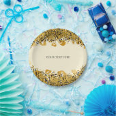 Gold & Black Exotic Jungle Cheetah Glam Creme Pappteller (Party)