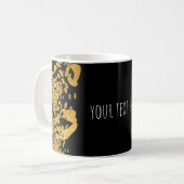 Gold & Black Exotic Jungle Cheetah Glam Kaffee Tee Kaffeetasse (Vorderseite Links)