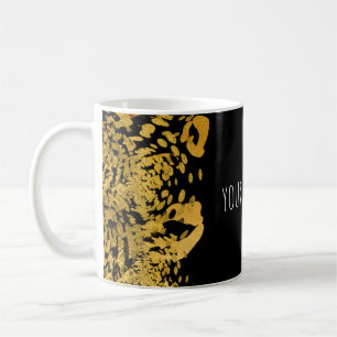 Gold & Black Exotic Jungle Cheetah Glam Kaffee Tee Kaffeetasse