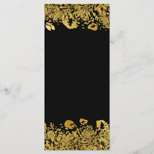 Gold & Black Exotic Jungle Cheetah Glam Menü Menükarte (Rückseite)