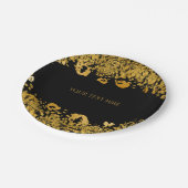 Gold & Black Exotic Jungle Cheetah Glam Party Pappteller (Schrägansicht)