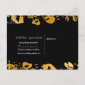 Gold & Black Exotic Jungle Cheetah Save the Date Ankündigungspostkarte (Rückseite)