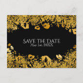 Gold & Black Exotic Jungle Cheetah Save the Date Ankündigungspostkarte (Vorderseite)