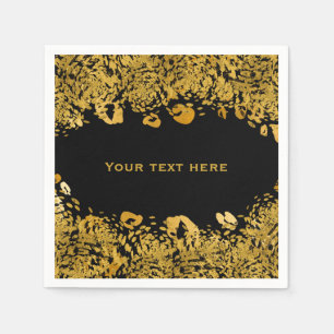 Gold & Black Exotische Jaguar Dschungel Elegant Serviette