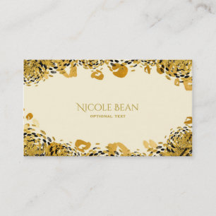 Gold & Black Exotischer Dschungel Gepard Glamour C Visitenkarte