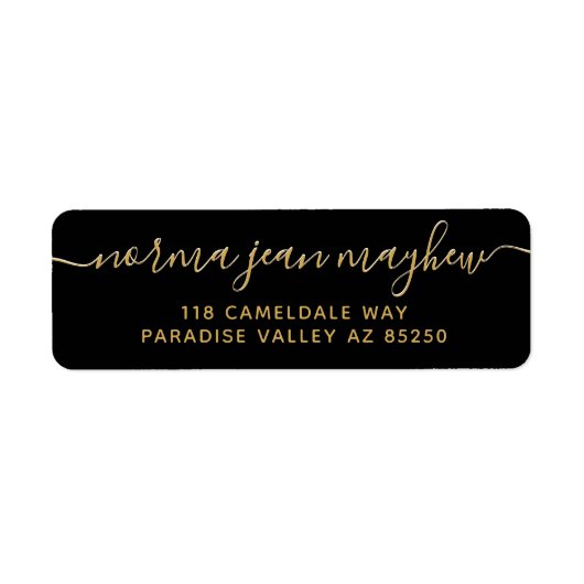 Gold Black Extravagant Handwriting Script-Rücksend (Vorne)