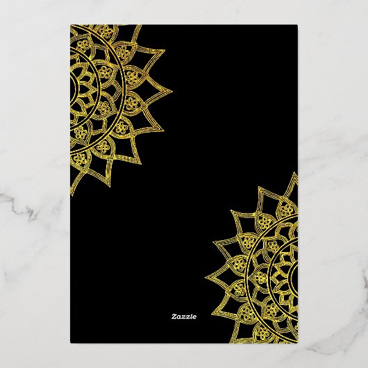 Gold Black Fabulous 50 Birthday Foil Einladung (Rückseite)