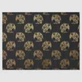 Gold Black Fantasy Dragon Party Seidenpapier (Vorderseite)