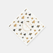 Gold Black First Christmas Tree Musterpapier Serviette (Ecke)