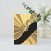 Gold & Black Fleur de lys Postkarte (Stehend Vorderseite)