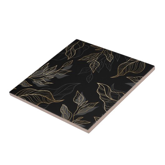 Gold Black Floral Fliese (Seite)