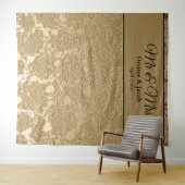 Gold Black Floral Foto Stand Hochzeitsvorhang Wandteppich (Beispiel (Horizontal))