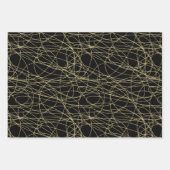 Gold Black Floral Lips Party Brautparty Geschenkpapier Set (Vorderseite 3)