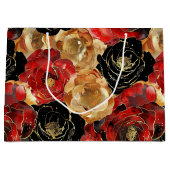 Gold Black Floral Party Brautparty Große Geschenktüte (Vorderseite)