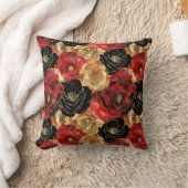 Gold Black Floral Party Brautparty Kissen (Decke)