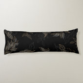 Gold Black Floral Seitenschläferkissen (Rückseite)