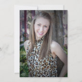 Gold Black Floral Uni Trunk Party Foto laden Einladung (Rückseite)