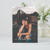 GOLD BLACK FOGRA AGATE MONOGRAM, DC WHITE & ROSE DANKESKARTE (Stehend Vorderseite)