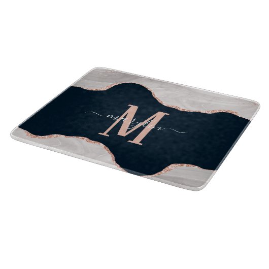 GOLD BLACK FOGRA AGATE MONOGRAM, DC WHITE & ROSE SCHNEIDEBRETT (Ecke)