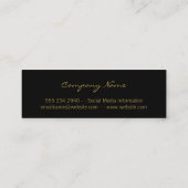Gold Black Foil Shine Mini Visitenkarte (Rückseite)