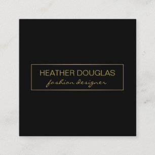 Gold Black Foil Shine Quadratische Visitenkarte
