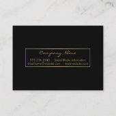 Gold Black Foil Shine Visitenkarte (Rückseite)