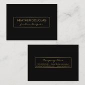 Gold Black Foil Shine Visitenkarte (Vorne/Hinten)