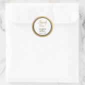 Gold Black Formal Wedding Vielen Dank Round Sticke Runder Aufkleber (Tasche)